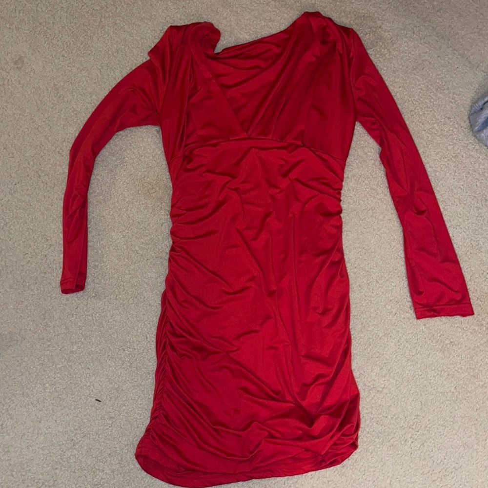 Sexy red dress deep V size L